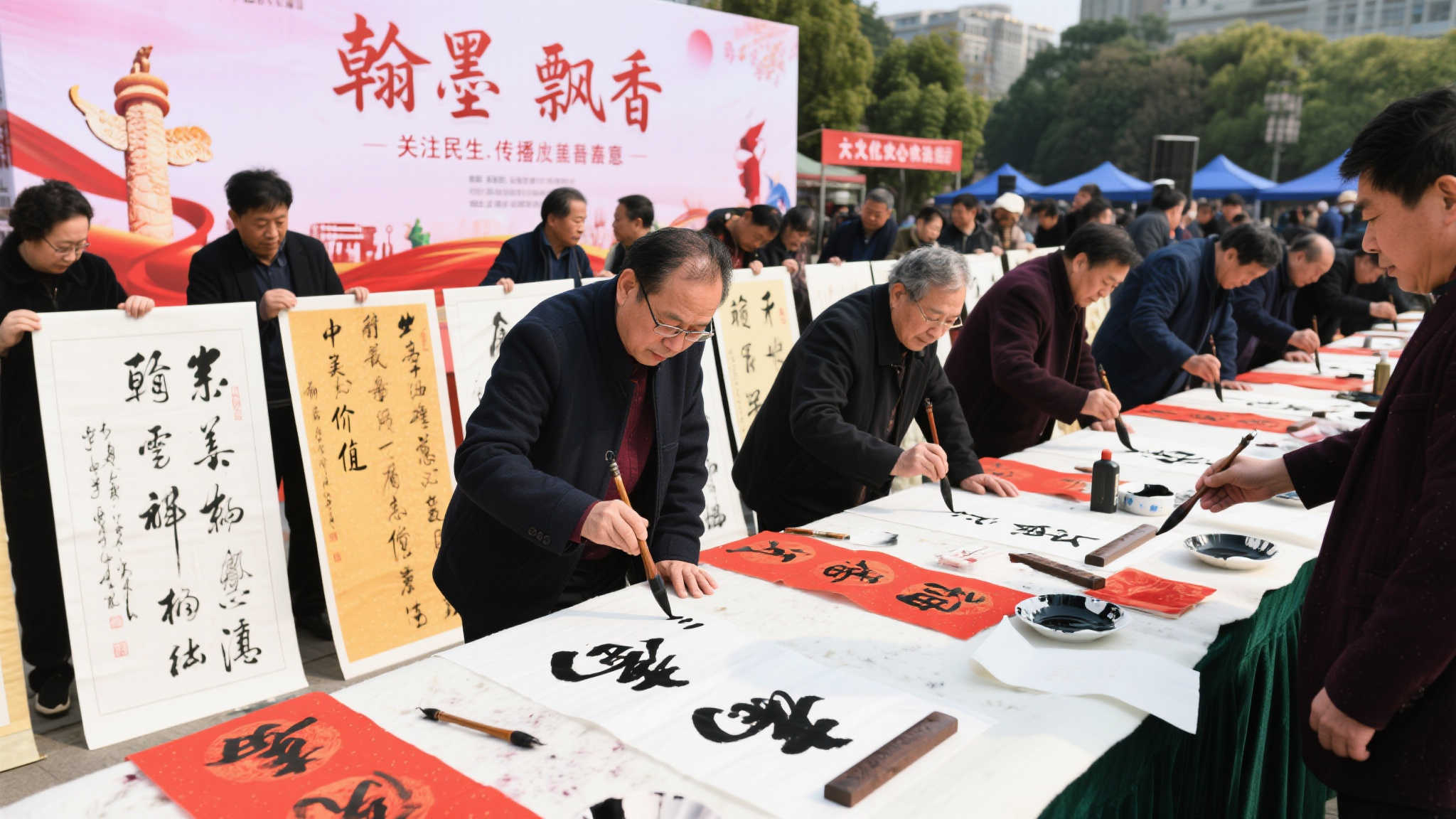 在这次活动中，“翰墨飘香”成为一大核心主