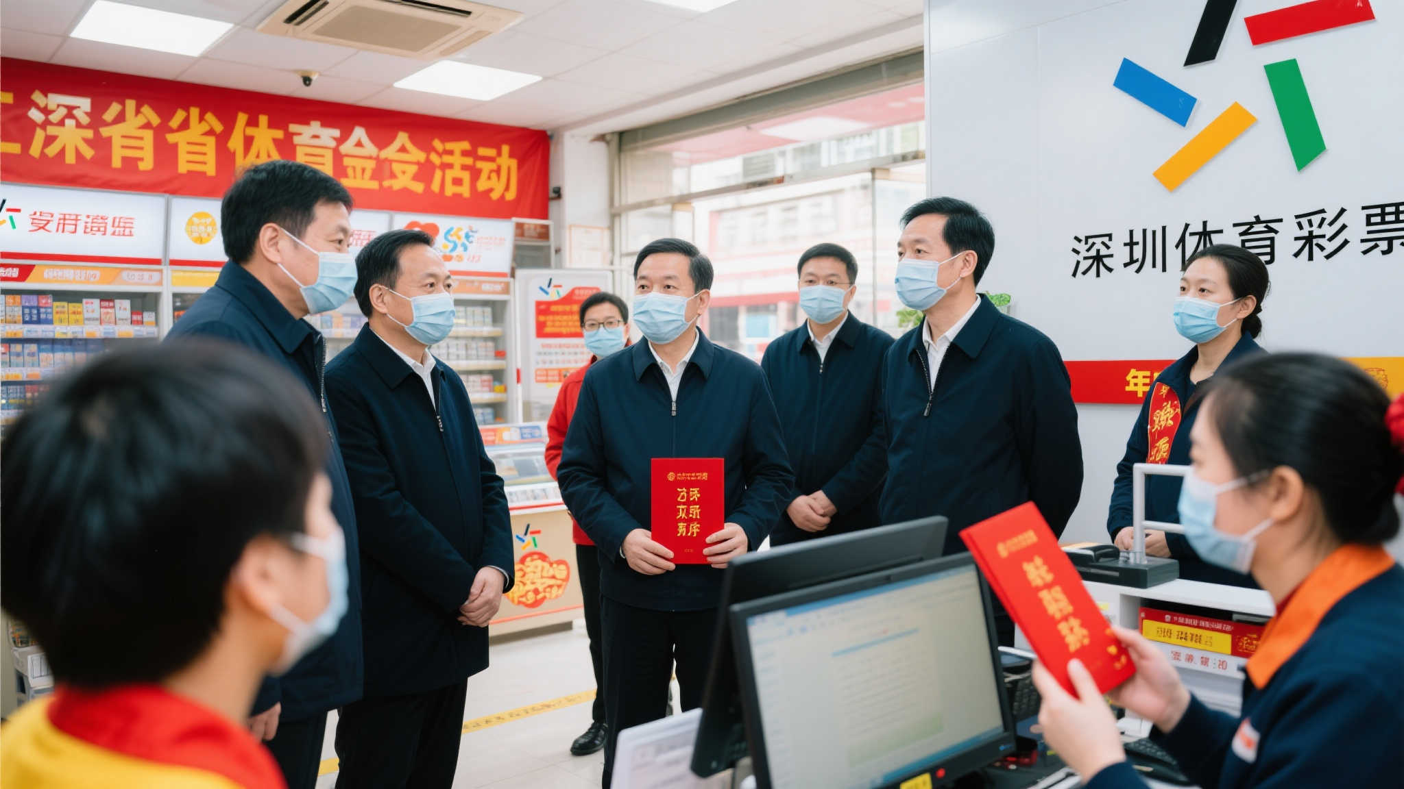 在此次活动中，省体育局领导深入深圳体彩一