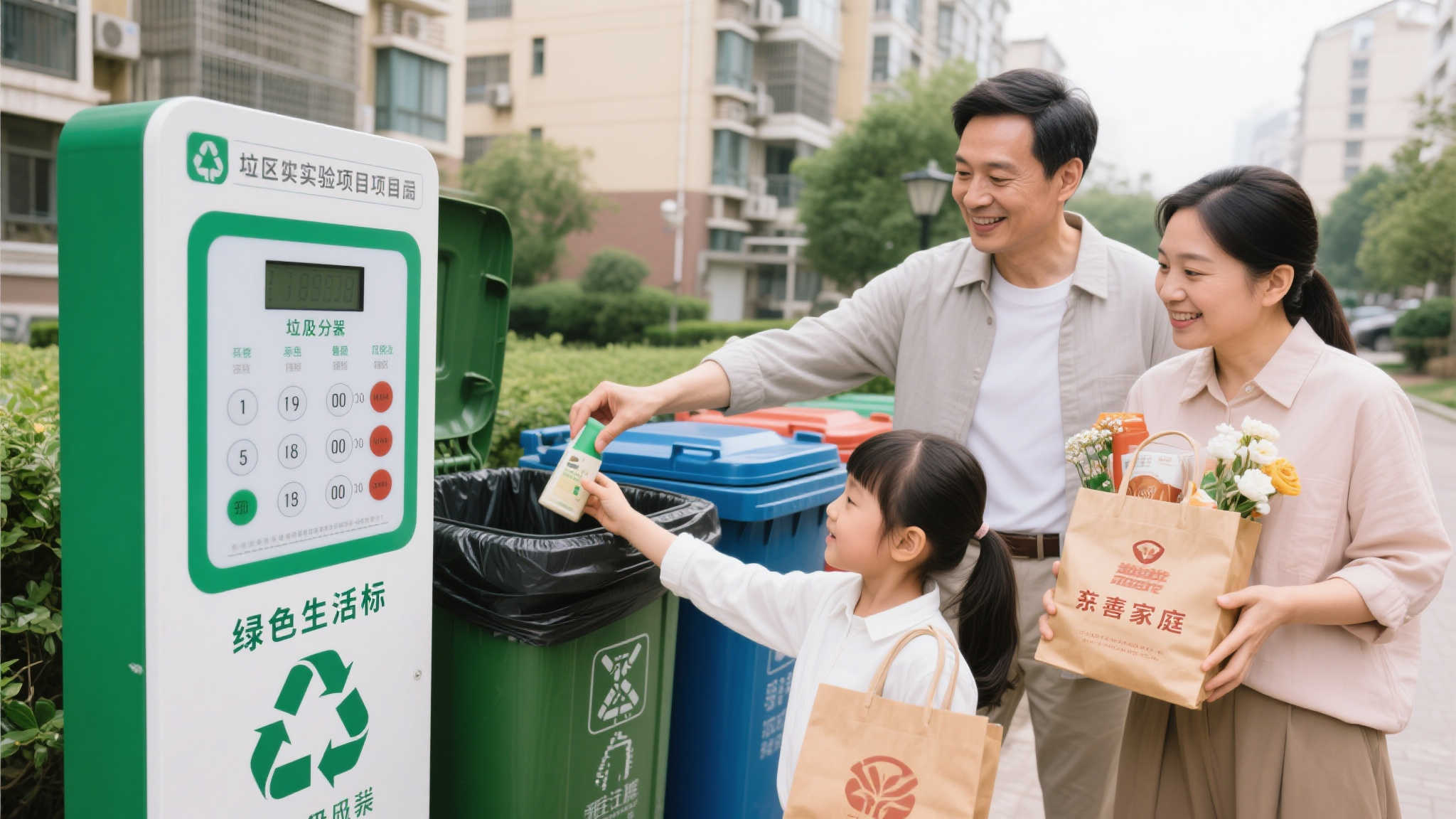 例如，在某城市实验项目中，通过设置垃圾分