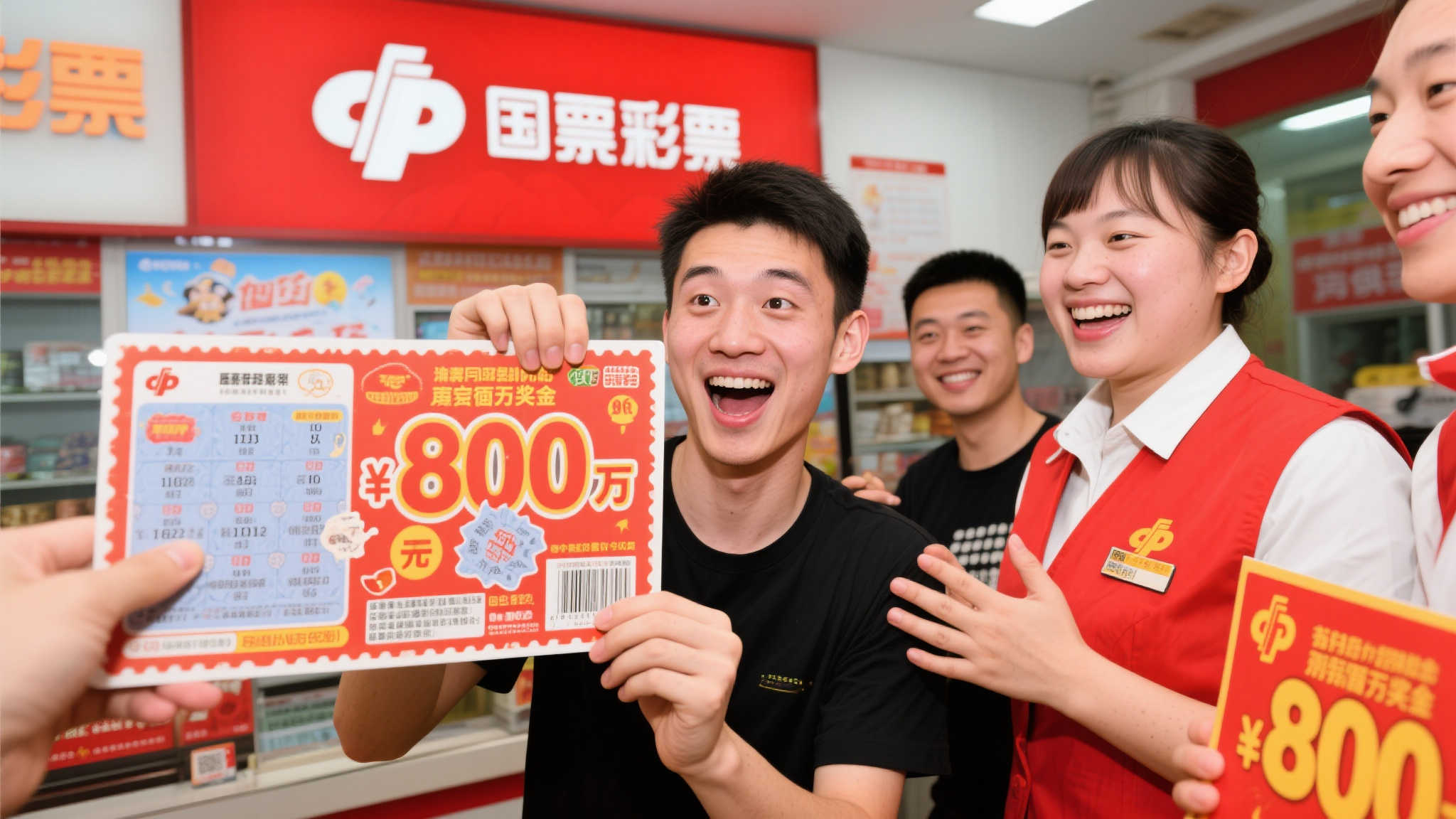 小伙街头偶遇福彩摊位 随手一刮喜获80万大奖